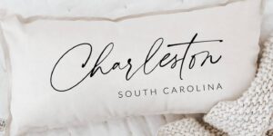 faire_b9_09 Personalized Lumbar Pillows - Personalized City Script |